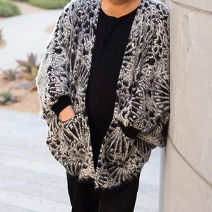 Saint Laurent Paris Grey Poncho Sweater